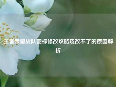 王者荣耀战队图标修改攻略及改不了的原因解析