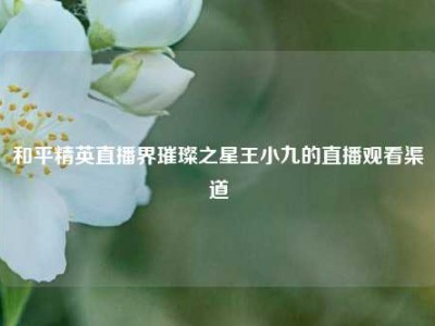 和平精英直播界璀璨之星王小九的直播观看渠道
