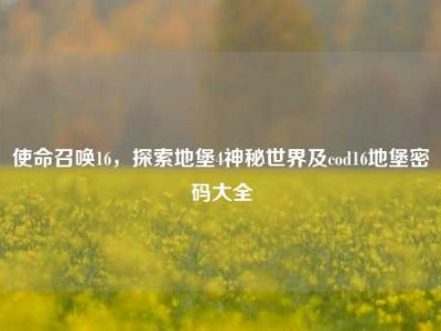 使命召唤16，探索地堡4神秘世界及cod16地堡密码大全