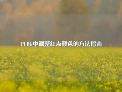 PUBG中调整红点颜色的     指南