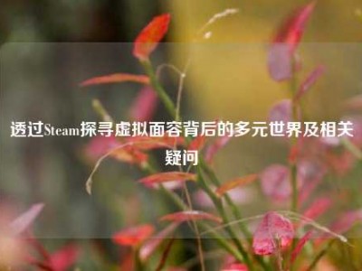 透过Steam探寻虚拟面容背后的多元世界及相关疑问