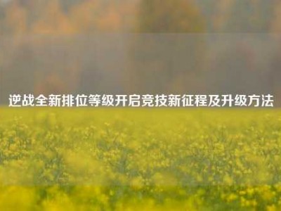 逆战全新排位等级开启竞技新征程及升级     