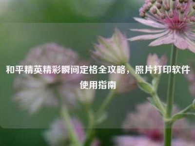 和平精英精彩瞬间定格全攻略，照片打印软件使用指南