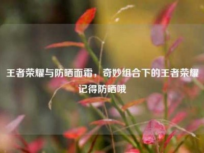 王者荣耀与防晒面霜，奇妙组合下的王者荣耀记得防晒哦