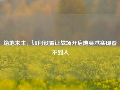 绝地求生，如何设置让战场开启隐身术实现看不到人
