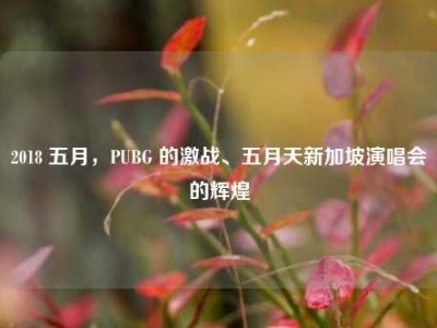 2018 五月，PUBG 的激战、五月天新加坡演唱会的辉煌