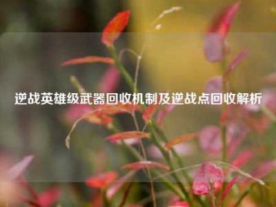 逆战英雄级武器回收机制及逆战点回收解析