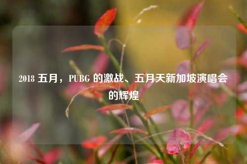 2018 五月，PUBG 的激战、五月天新加坡演唱会的辉煌