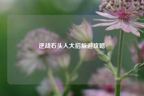 逆战石头人大招躲避攻略