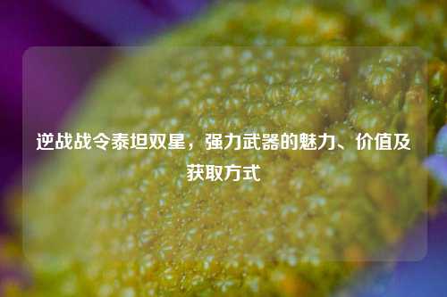 逆战战令泰坦双星，强力武器的魅力、价值及获取方式