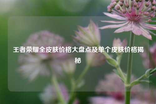 王者荣耀全皮肤价格大盘点及单个皮肤价格揭秘