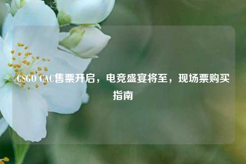 CSGO CAC售票开启，电竞盛宴将至，现场票购买指南